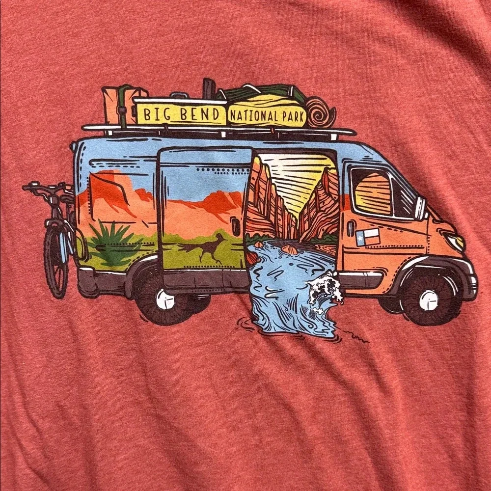 Big Bend National Park Sunset red Orange Adventure Tee - Picture 3 of 4